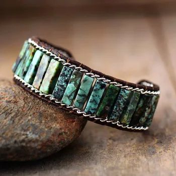 Latest Cool Men Punk Leather Wrap Bracelet Vintage Chain Weaving Wristband Cuff Bracelet Lovers Jewelry Couples Gifts