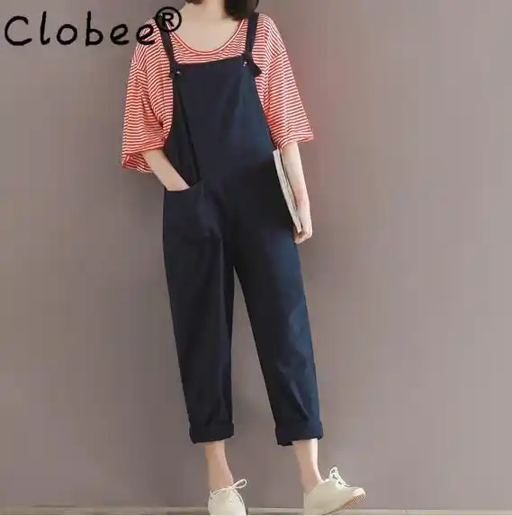 blue cotton jumpsuit