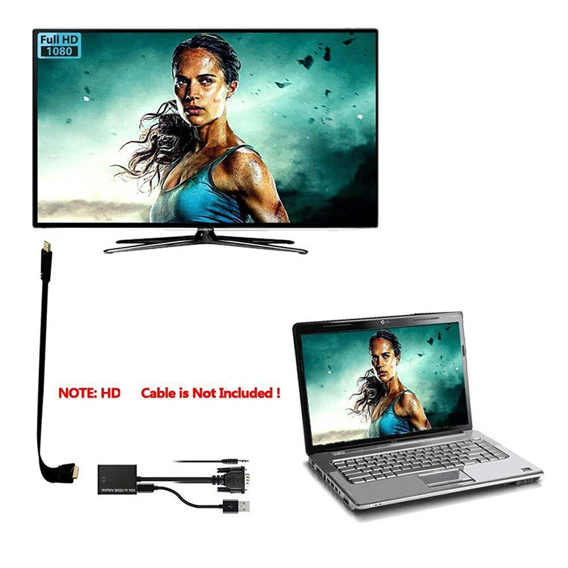 VGA Male to HDMI-compatible Female Converter Adapter Cable With Audio Output 1080P VGA HD Adapter for PC laptop HDTV Projector hdmi to vga adapter cable,vga to hdmi converter