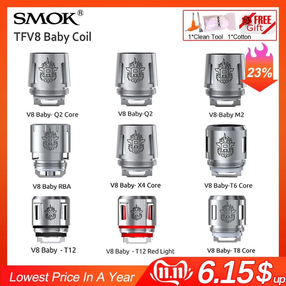 Оригинальная катушка для электронной сигареты SMOK TFV8 Baby M2 T8 T10 RBA V8 Big распылитель