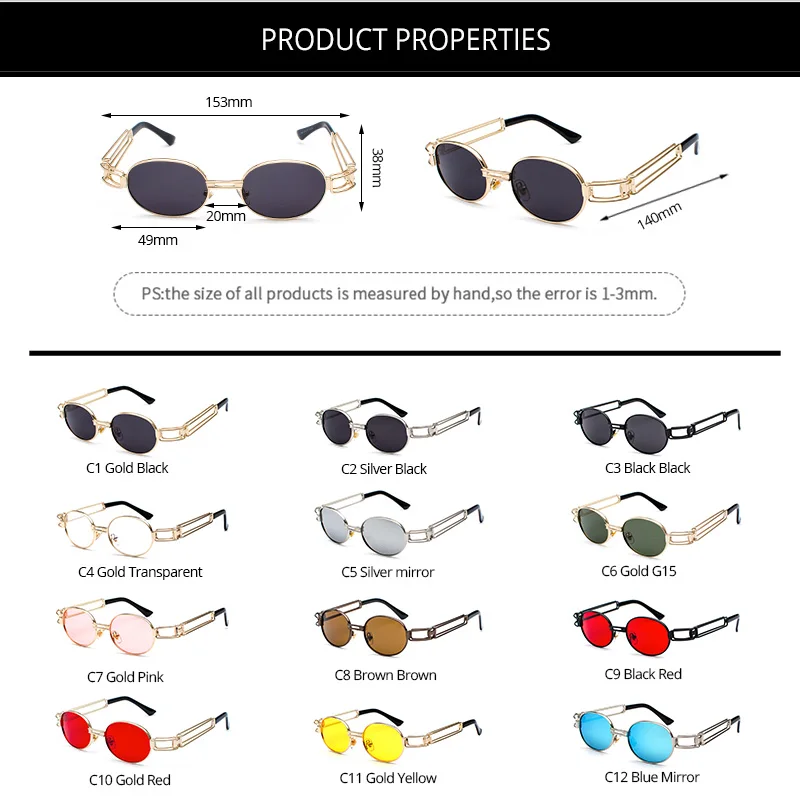 Pro Acme классические готические стимпанк Солнцезащитные очки для мужчин и женщин брендовые дизайнерские винтажные круглые металлические оправы панк Солнцезащитные очки UV400 PD1400