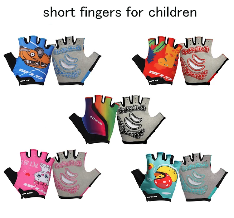 

Children's Half Finger Bicycle Gloves High Elastic Non-Slip Bike Gloves Riding Equipment Colorful Cartoon Gloves
