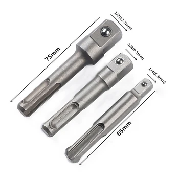

3X 1/4 3/8 1/2 SDS Hammer Drill Socket Nut Impact Driver Adaptor/Drill Drive