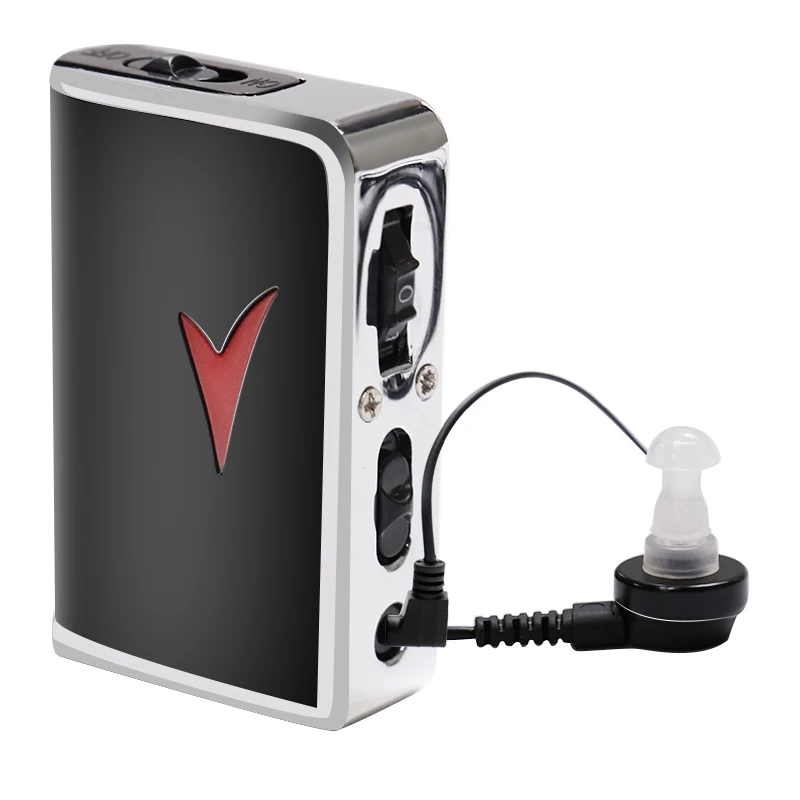 V 99 Hearing Aid Sound Amplifier Portable Divice Black Durable Earphone Type