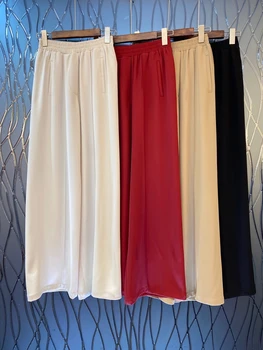

2020 Spring and Summer New Women's Elastic Waist Decoration Solid Color All-match Trousers Casual Pants 616