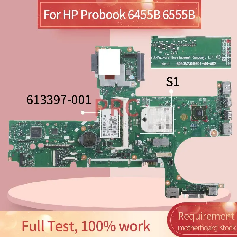 613397-601 para hp Probook Computador Portátil Placa-mãe 6050a2356601-mb-a02 Amd Ddr3 Notebook Mainboard 613397-001 6455b 6555b - Imagem 2