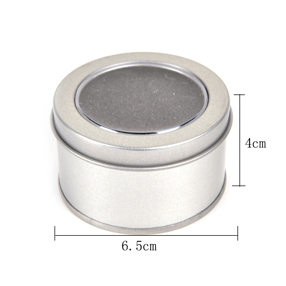 Silver Round Metal Jewelry Watch Gift Box Display Case With Cushion 6.5*4cm Watch Organizer Box Holder Display Gift Box Stylish