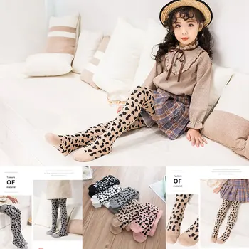

2019 Brand Fashion Baby Girls Leopard Pantyhose Kids Children Autumn Winter Long Tights For 3-8Y