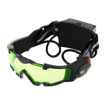 

1Pcs Glasses eyeshield Green Lens Adjustable Elastic Band Night Vision 25 Feet Goggles LED Lights Dark Eyewear Drop Shipping