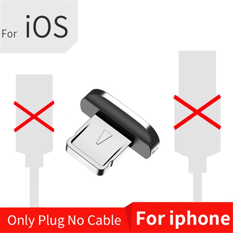 Магнитный кабель для быстрой зарядки USLION 3A Micro usb type C для iPhone 11 Pro XS Max XR X samsung S10, магнитный шнур для зарядки и передачи данных - Цвет: Only Plug For iPhone