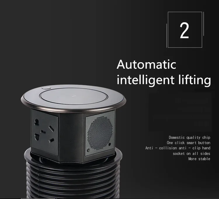 Soquete com Usb de Carregamento sem Fio Escritório em Casa Soquetes à Prova Automático Inteligente Mesa Escondido Retrátil Dwaterproof Água Plug Pop up 18 Automático pop up soquete com usb de