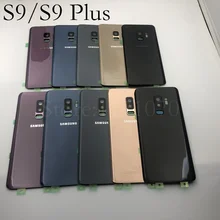Для samsung Galaxy S9 плюс s9+ G965 SM-G965F G965FD S9 G960 SM-G960F G960FD стеклянная задняя крышка батарейного отсека двери Корпус Замена