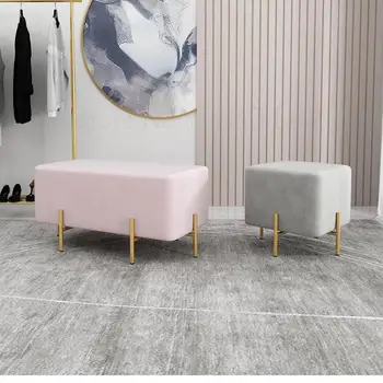 

Nordic shoe stool home bedroom bed end stool door creative long shoe stool fitting room small sofa stool