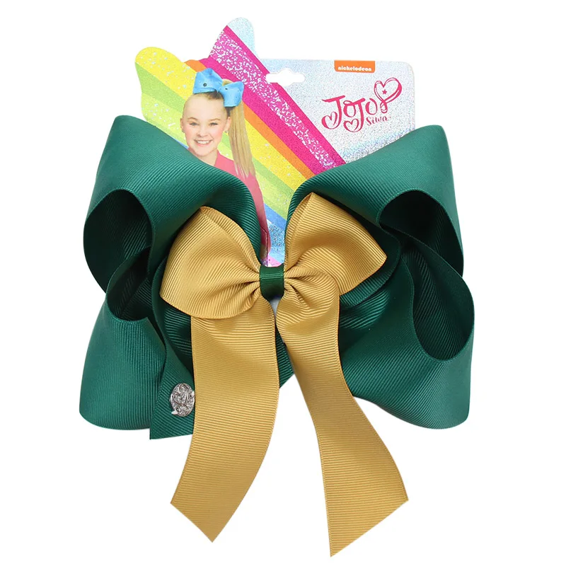 7 ''Jojo Siwa большой JOJO банты Твердые банты для волос для девочек бант из ленты узел заколки для волос классический ручной работы аксессуары для волос - Цвет: 3