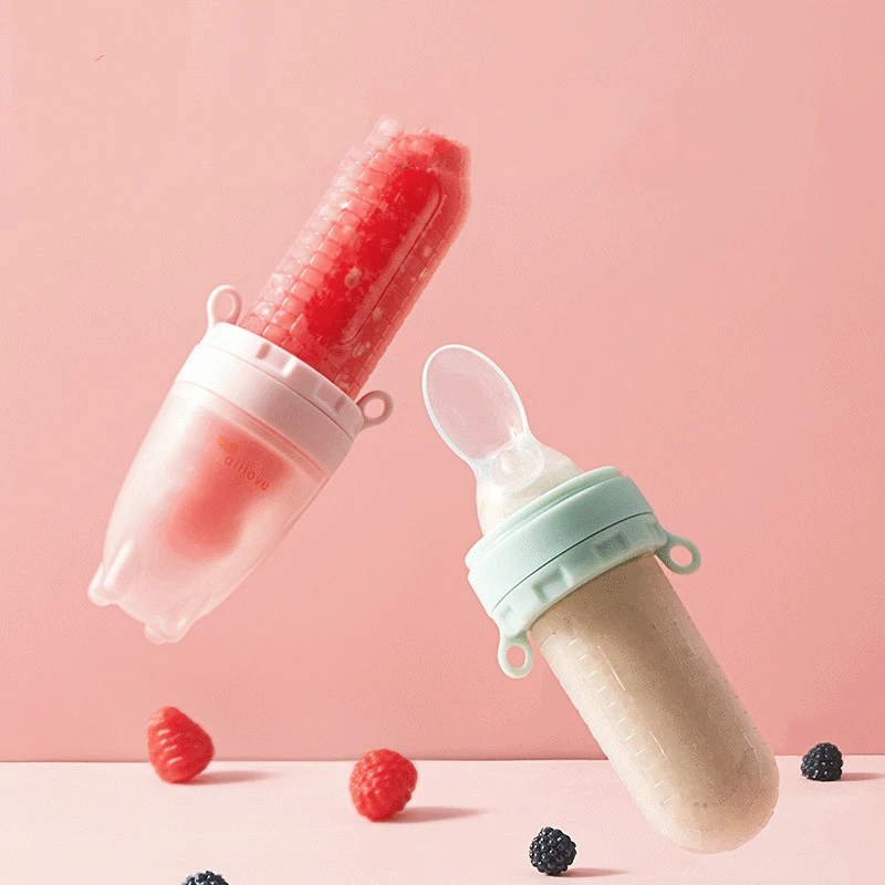 

Baby Rice Cereal Silicone Bite Spoon Cute Personality Multifunctional Newborn Baby Bottle Baby Daily Necessities