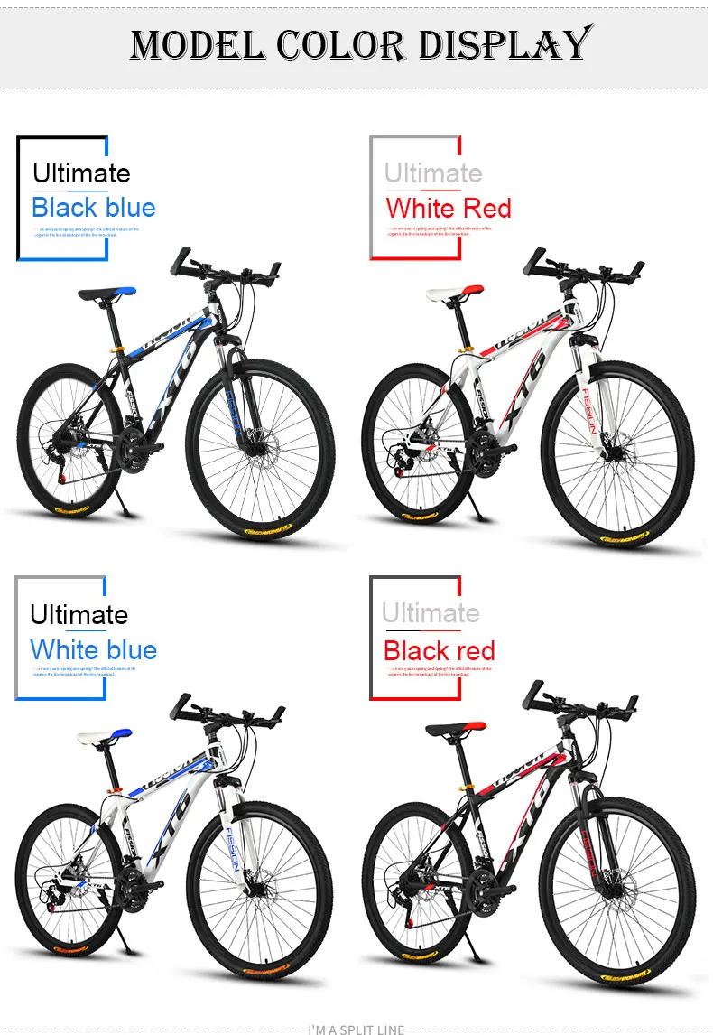 Discount Mountain Bike 24/26 Inch 21/24/27/30 Speed Variable Speed Double Shock Off-road Racing Student Adult 8