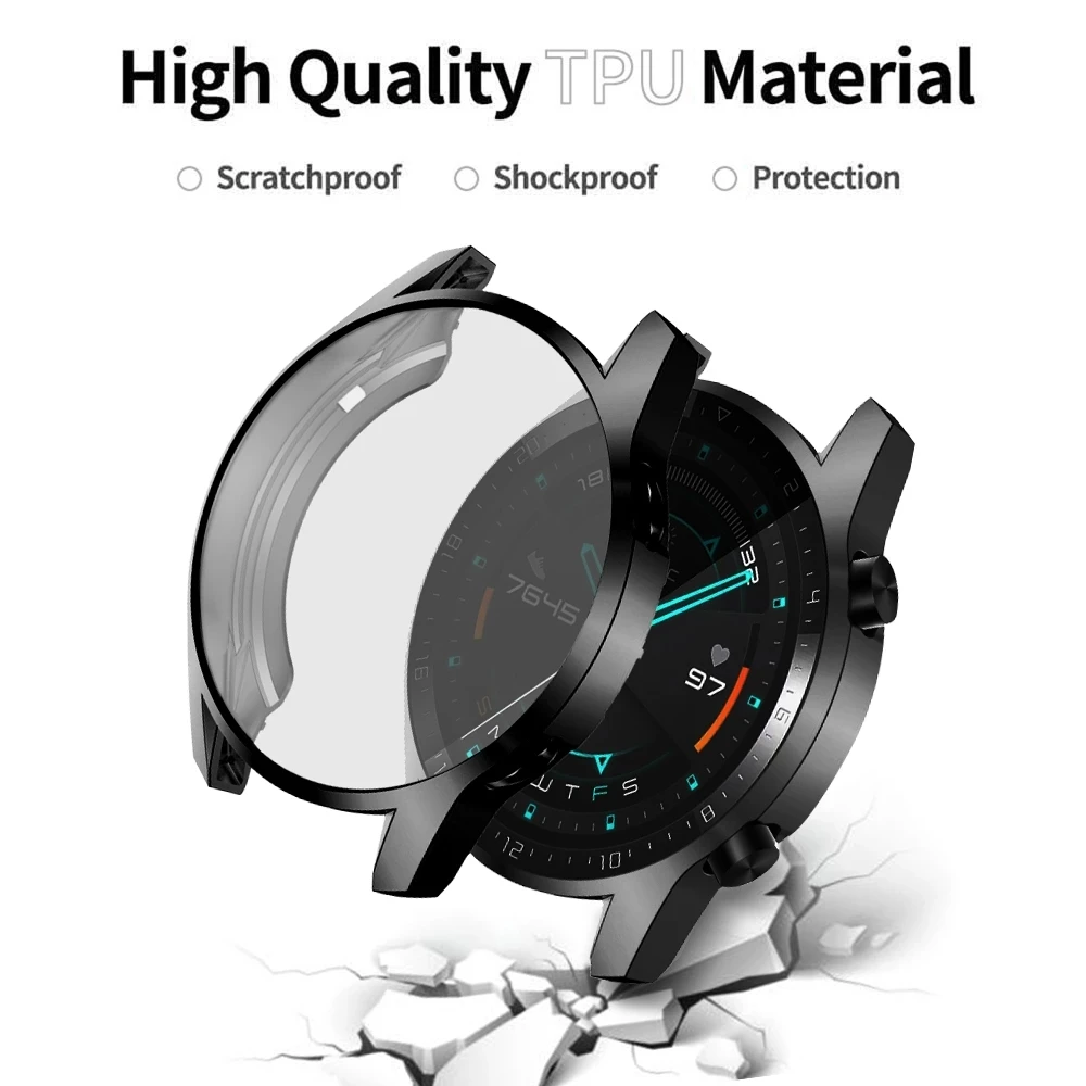 Case Glass Screen Protective Cover for Huawei Watch GT3 Pro 42mm 46mm 43mm Smart Accessories Shell Case screen protectors,watch screen protector,watch screen protector case,smart watch case,watch protector case