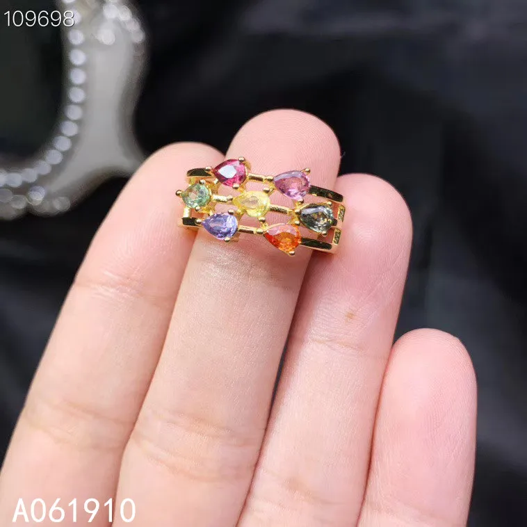 

KJJEAXCMY boutique jewelry 925 sterling silver inlaid Natural Colored sapphire ring female support detection exquisite popular
