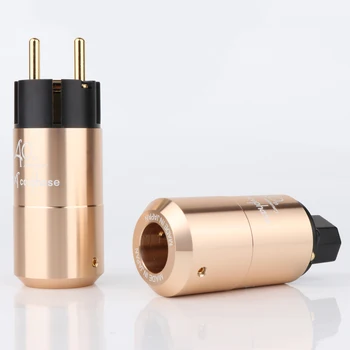 

Accuphase DIY OFC Pure Copper Plated Gold Conductor Aluminium alloy Shell 20mm OD US EU IEC power Connector AC Power plug