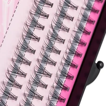 Натуральные Поддельные ресницы 60 шт 8/10/12/14 мм Профессиональный макияж отдельных кластеров ресницы прививка Поддельные Накладные ресницы