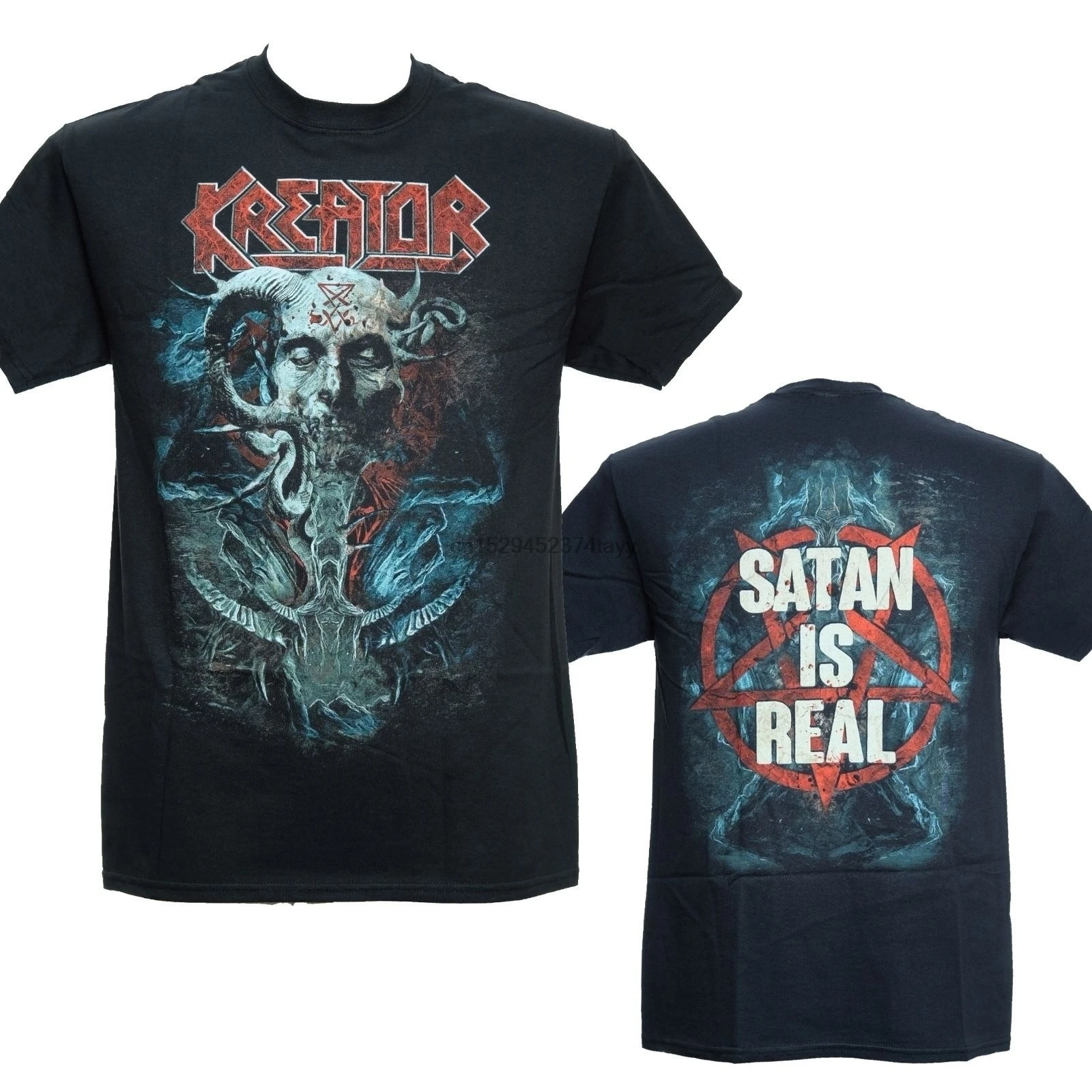 Мужская футболка Kreator сатана из настоящего тяжелого металла рок-группы | одежда