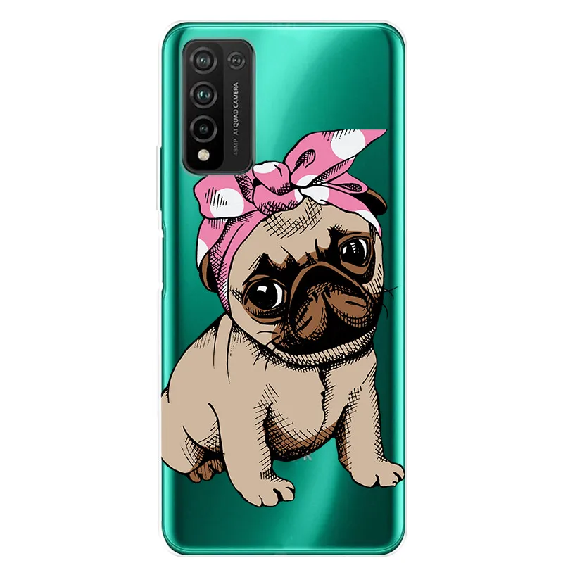 Floral Design Transparent Soft TPU Phone Case - Cute Silicone Cover for Huawei Honor 10X Lite