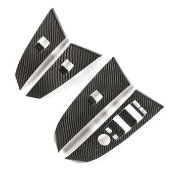 

1 Set Car Interior Carbon Fiber ABS Window Lift Switch Button Trim For BMW 5 Series E60 E61 2004-2006 Car Accessories