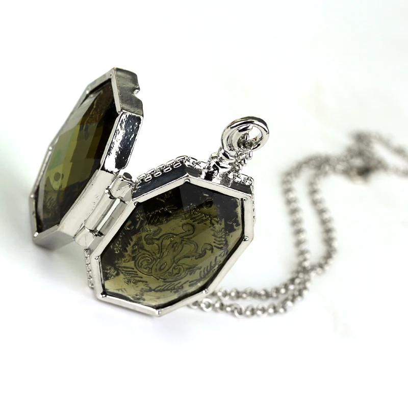 

HP Slytherin College Horcrux Locket Pendant Necklace Horcrux Locket Photo Box Keyring Choker Kolye Women Men Jewelry Fan Gift