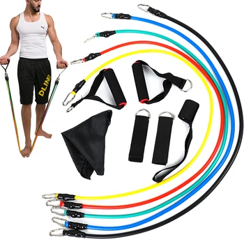 

11Pcs Resistance Bands Set Crossfit Stretch Training Yoga Exercise Fitness Band Rubber Expander Tubes Home Gym Pilates Pull Rope