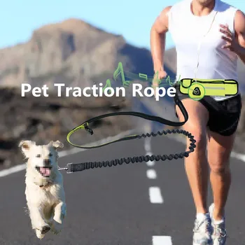 

Reflective Dog Leash Traction Rope Dog Walking Running Jogging Belt Rope Elastic Hands Freely Waterproof Belt Bag Pet Supplies