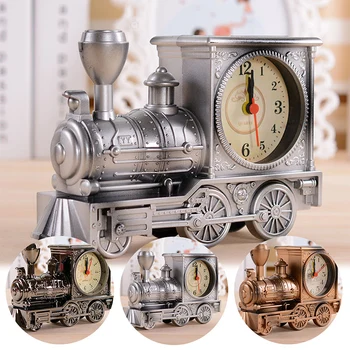 

Vintage Home Clock Fashion Personalized Golden Retro Steam Train Motorcycle Model Bedroom Desk Alarm Clock Best Gifts