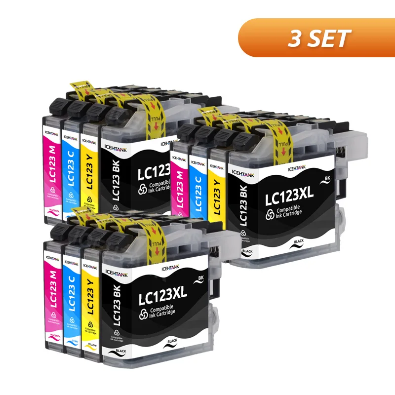 replacement ink cartridges Icehtank For Brother LC123 Ink Cartridge Compatible For MFC-J4510DW MFC-J4610DW Printer Ink Cartridge LC121 MFC-J4410DW replacement toner cartridge Ink Cartridges