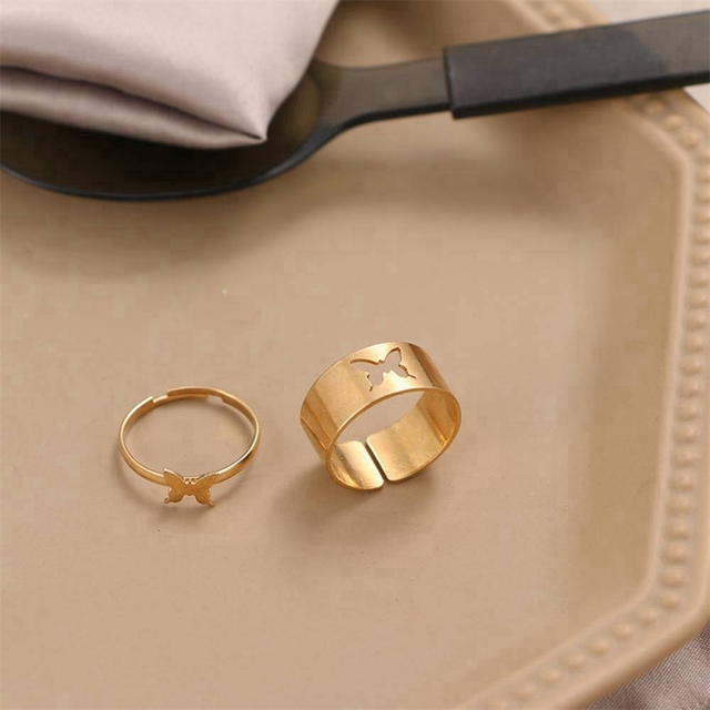 Silver Color Aircraft Rings For Women Men Lover Couple Rings Set Friendship Engagement Wedding Open Rings 2021 Jewelry