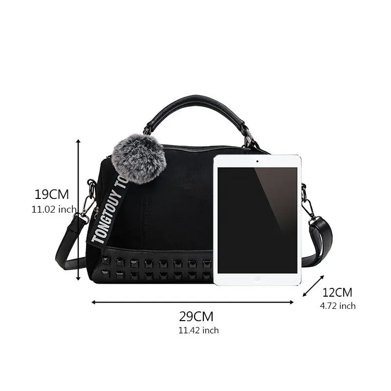 Fashion Scrub Women Hand Bags Vintage Rivet Messenger Bag Quality Retro Shoulder Bags Simple Crossbody Bag Tote Bolsa Feminina