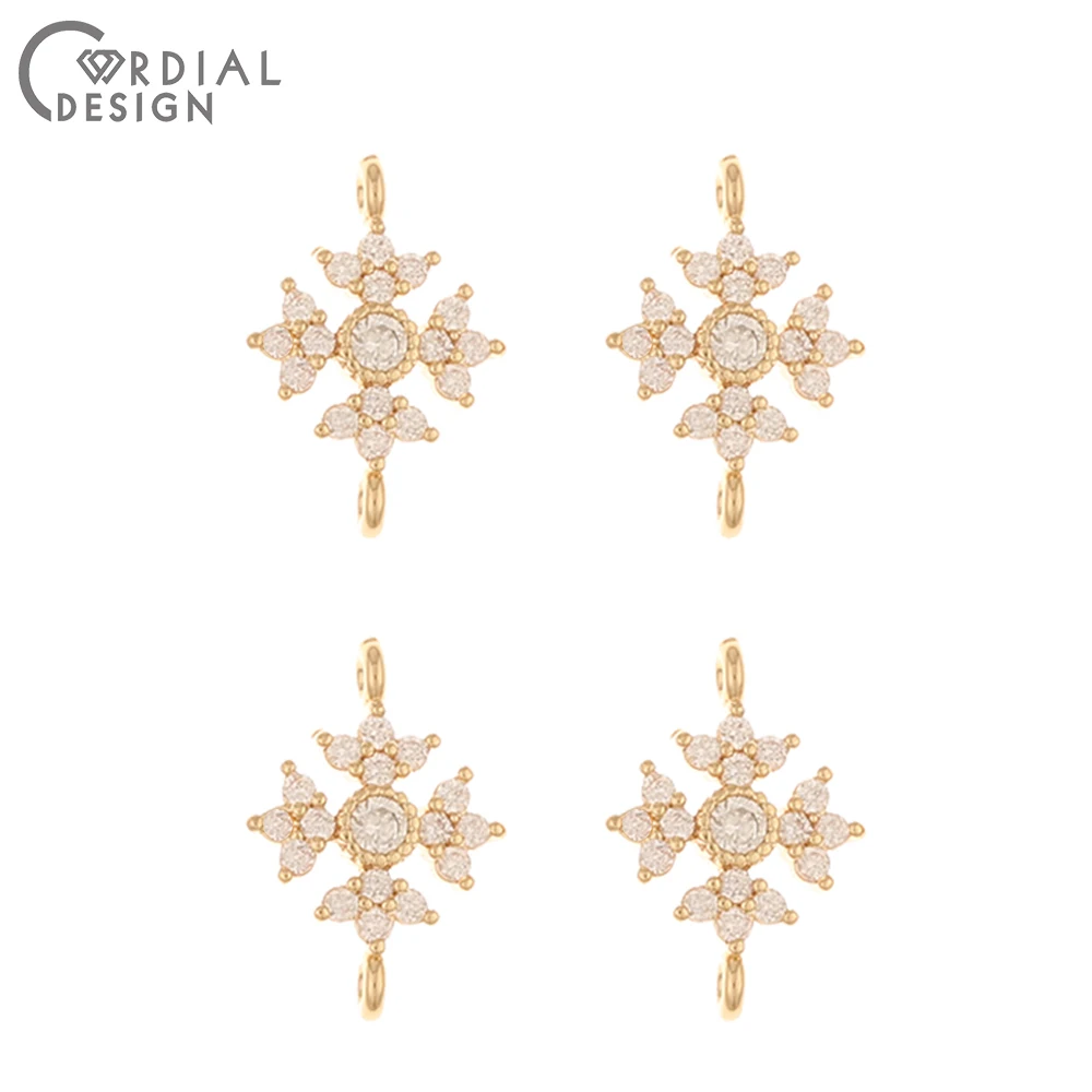Cordial Design 50Pcs 11*16MM Jewelry Accessories/Connector/DIY Making/Hand Made/Flower Shape/Jewelry Findings & Components - cordial