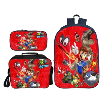 

Hot Sale 3Pcs/Set Printing 3D Super Mario Kids Shoulder Backpacks Cartoon Children School Bags for Boys Schoolbag Girls Bag