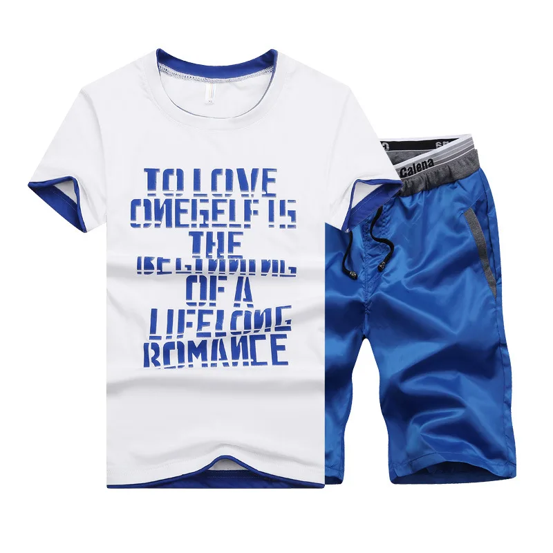 

Summer New Style Short Sleeve DR Printed Letter Set Korean-style Casual Fashion Teenager Sports Set