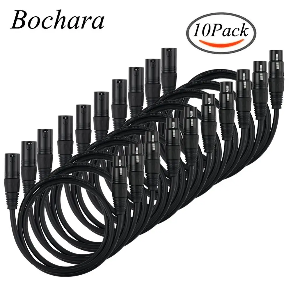 

Bochara XLR Cable Male to Female M/F Shielded OFC Audio Cable For Microphone Mixer Stage Light Amplifier 1m 1.8m 3m 5m 10m