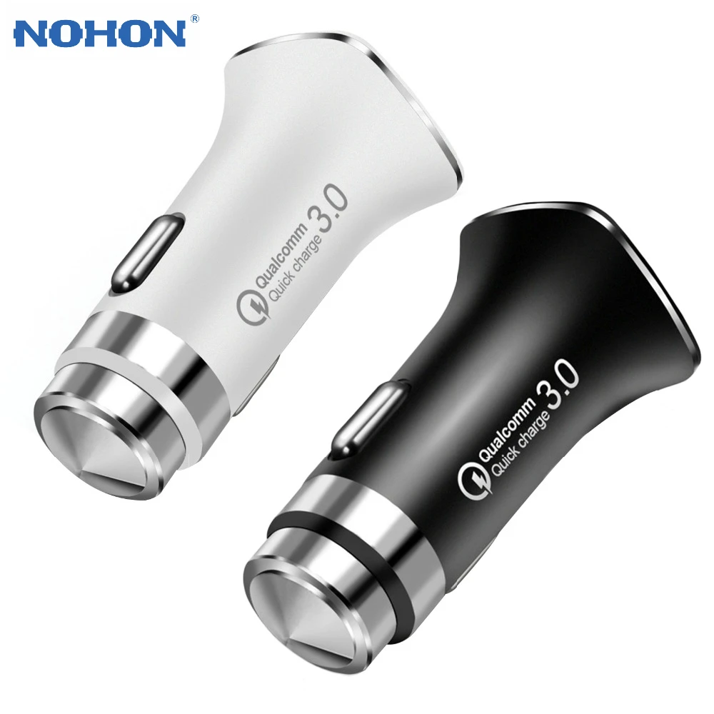 

NOHON QC3.0 Car Charger For iPhone Huawei Samsung Xiaomi LG Quick Charge 3.0 Car-Charger Fast Charging USB Phone Vehicle Charger