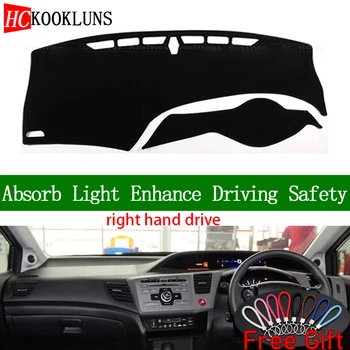 

For Honda civic 2012 2013 2014 2015 Right Hand Drive Dashboard Cover Car Stickers Sun Shade Dash Mat Carpet Interior Accessories