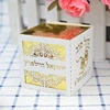 Bar Mitzvah Laser Cut Square Gold Candy Box with Custom Tefillin White Overlay ► Photo 2/6