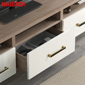 NAIERDI Zinc Alloy Black Gold Cabinet Handles Pulls Light luxury Furniture Handle Fashion Nordic Style Kitchen Cabinet Handles