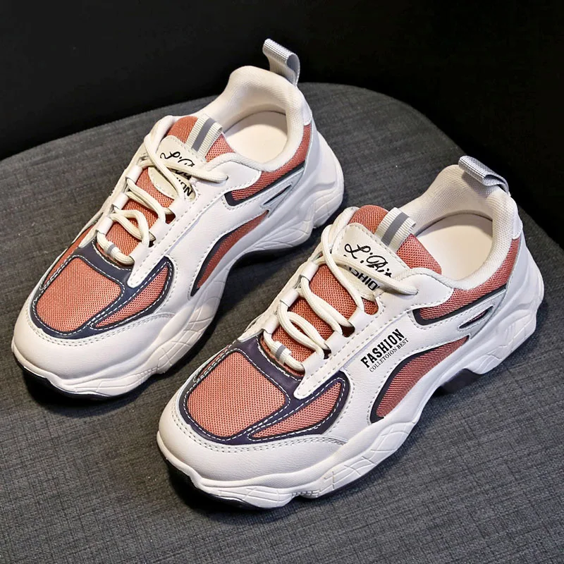 Кроссовки на платформе; женская повседневная обувь; tenis feminino; светоотражающие модные кроссовки; женская обувь; Женская Вулканизированная обувь; Basket Femme