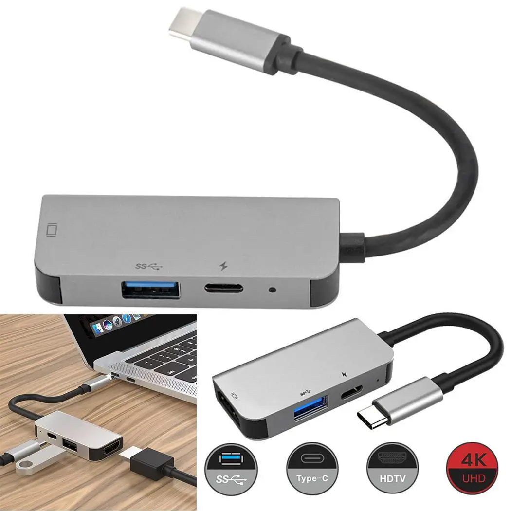 Usb type C к HDMI Thunderbolt 3 адаптер станция dex с HDMI USB 3,0 порты для MacBook Pro VGA кабель MateBook