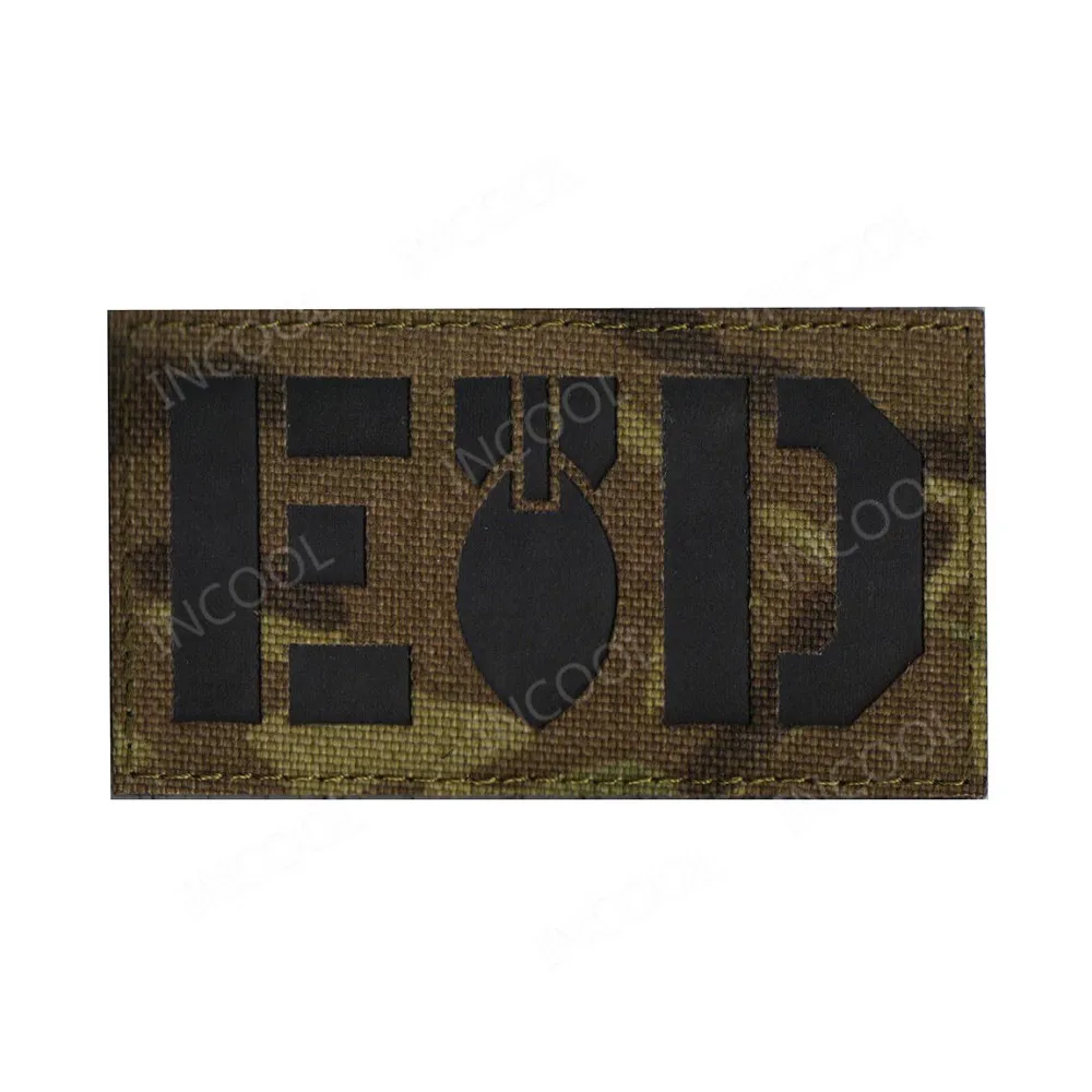 EOD CP Black EOD инфракрасный отражающий ИК-патчи тактические для поддержания боевого духа патчи тканевые нашивки Светящиеся в темноте крюк петля наклейка для кепки одежды - Цвет: EOD CP Black