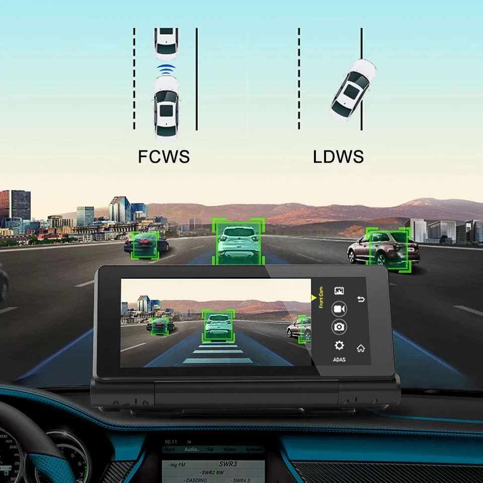 Автомобильный видеорегистратор Anfilite 7 дюймов 4G gps Android навигация ADAS Full HD 1080 P Dashcam