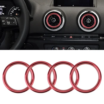 

4Pcs/Set Car Air Conditioner Vent Frame Cover Trim For Audi A3 8V 2013-2019 Aluminum Decorative Stickers Interior Accessories