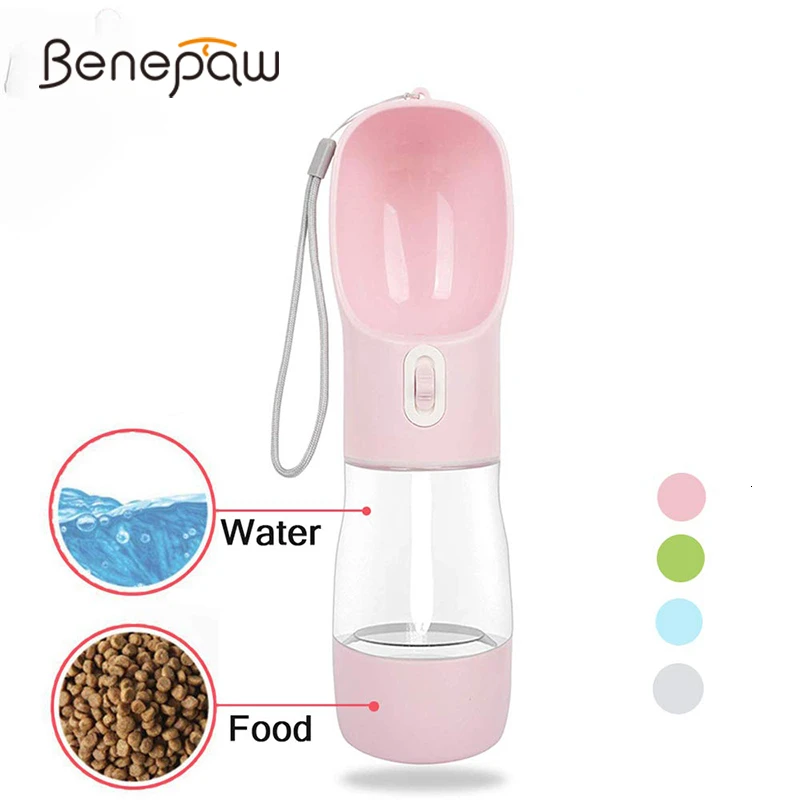 Портативная бутылка для воды собак Benepaw 2 в 1 герметичная прочная питья пищевых