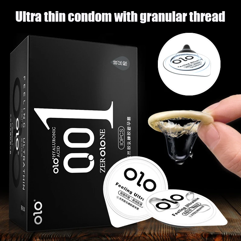 

Olo Super Thin Condoms Sex Toys for Men Ejaculation Delay Hyaluronic Acid Condom Ultra-Thin Latex Penis Sleeve Sex Products