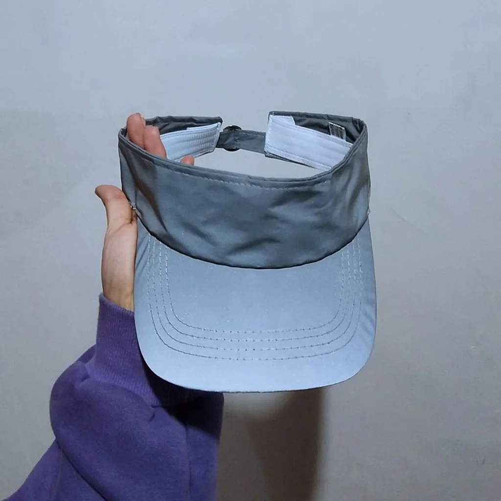New Outdoor Sports Club Party Silver Grey Reflective Luminous Fishing Caps Adult Reflective Baseball Cap Gorras De B&eacute;isbol
